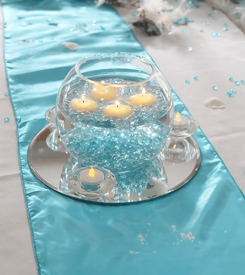 blue centrepiece